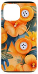 Coque pour iPhone 13 Pro Max Motif de boutons de couture tropicaux orange aquarelle