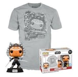 Funko Boxed Pop! & Tees (Adult): Disney Star Wars - Ahsoka Tano (Glows in the Dark) Bobble-Head Vinyl Figure & T-Shirt (S)