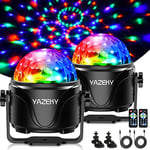 YAZEKY Jeux de Lumiere pour Soiree, Boule Disco USB 360° Lumineuse Rotative DJ 7RGB Lumiere,Boule Lumineuse Disco,Boule a Facette Disco pour Voiture, DJ, KTV, Fête, Bar, Noël (2 pièces)