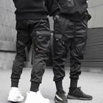 Män Casual Harem Joggers Joggingbyxa Hip Hop Byxor Multi Pocket Cargo Byxor M