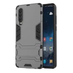 Mipcase Rugged Protective Back Cover for Huawei P30, Multifunctional Trible Layer Phone Case Slim Cover Rigid PC Shell + soft Rubber TPU Bumper + Elastic Air Bag with Invisible Support (Grey)