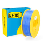 123-3D PLA Filament | Blå | 1,75mm | 1kg | Transparent