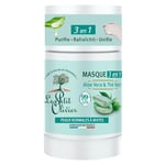 LE PETIT OLIVIER - Masque Visage 3 en 1 - Aloe Vera & Thé Vert - Purifie, Rafraîchit & Unifie - Peaux Normales À Mixtes - 99% D'Origine Naturelle - Sans Silicone - Fabriqué en France - 75 ml