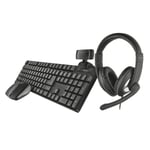 clavier et souris Trust Qoby Noir QWERTY 4 Pièces