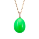 Faberge Essence 18ct Rose Gold Neon Green Egg Pendant with Diamond Bail