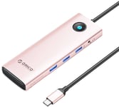 Orico PW11-10P USB-C 10-in-1 Multifunction Hub - adapter - Roséguld