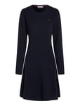 Tommy Hilfiger Soft Wool Flared C-Nk Swt Dress Marinblå