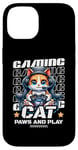 Coque pour iPhone 14 Paws And Play Jeu vidéo chat pour hommes, garçons, femmes, enfants