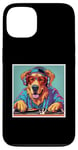 iPhone 13 Golden Dog Music DJ Turntables Mixing Vinyl Records Graphic Case