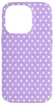 Coque pour iPhone 14 Pro Mini Pois Blancs Motif Pastel Violet Clair