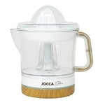 JOCCA - Presse-Agrumes Électrique Sweet Pink Line| 0.7 Litres| Double Rotation| Fonction Pression| Détachable pour le Nettoyage| Puissance 40W (Blanc)