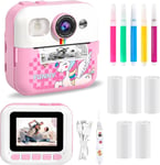 Appareil Photo Numérique Instantané,avec Papier d'impression & Carte TF 32G, Caméra Vidéo avec Stylos Colorés pour Le Bricolage, Chapeaux Costume Accessoire Déguisement