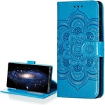 LEMAXELERS Coque Xiaomi Mi 10T,Portefeuille Etui Housse pour Xiaomi Mi 10T Pro Coque Gaufrage Fleur de mandala PU Cuir Flip Wallet Étui Coquille Couverture pour Xiaomi Mi 10T,LD Mandala Blue