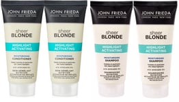 4 X John Frieda Sheer Blonde Highlight Activating Shampoo & Conditioner 50 Ml