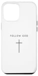 Coque pour iPhone 12 Pro Max Follow God Cross - Minimaliste Christian Religieux Jésus