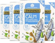 Twinings Superblends Calm Tea - Spiced Camomile, Vanilla & Roasted Chicory Root Herbal Tea Infusion with Vitamin B3 (Niacin), 80 Biodegradable Tea Bags