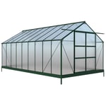 Serre de Jardin en polycarbonate de 16,8 m² avec embase - Vert - ixora