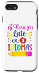 Coque pour iPhone SE (2020) / 7 / 8 Mi Corazon Late en dos Idiomas Professeur d'espagnol bilingue