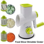 Rotary Food Slicer Chopper Cheese Grater Fruit Vegetable Shredder Cutter 3 Blade