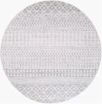 Livabliss Nice Round Geometric Rug - Scandi Area Rugs Living Room 160 cm, Dining, Kitchen - Neutral, Aztec Abstract Rugs - Boho Rug Style, Easy Care Pile - Round Rug, Light Grey and White Rug