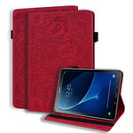 Coque pour Samsung Tab A6 10.1'' 2016 Housse SM-T580/T585 Léger Cuir PU Etui de Protection Flip Portefeuille Cover Case avec Stand et Poche pour Samsung Galaxy Tab A 10.1 Pouces 2016, Rouge