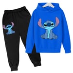 Lilo Stitch Träningsoverall för barn Hoodie Byxor Set Träningsoveraller -a Blue 140cm