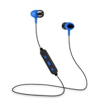 Fashion Bluetooth Earphone, Wireless Bluetooth Earphone Magnet Earbud, with Microphone Stereo Auriculares Bluetooth Earpiece Neckband, for Phone/Gym Office (Color : Blue)