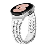 Bracelet compatible avec Samsung Galaxy Watch 7/6/5/4 40mm 44mm/Watch 5 Pro 45mm/Galaxy Watch 6 Classic 43mm 47mm/Watch 4 Classic Femme, 20mm Bling Bracelets de Remplacement Métal (C-ARGENT)