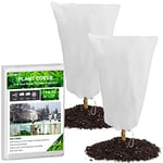 Voile Hivernage Plante Exterieur, Lot de 2 Housse d'hivernage pour Plantes en Pot, 60 x 80cm Housses de Protection pour Plantes Contre Le Froid et Le Gel, 60g/m² bâche Protection Arbustes Couverture