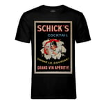 T-Shirt Homme Col Rond Shick's Cocktail Art Deco Affiche Publicitaire Ancienne Vintage