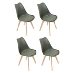 Lot de 4 Chaises Scandinave "Skansen" 81cm Kaki