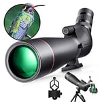 HUTACT 20-60x80AE Longue-Vue Lunette de visée oculaire étanche Anti-buée à 45 degrés, Zoom Optique 16-36 mm / 1000 m pour la Prise de Vue ciblée Observation des Oiseaux Chasse Paysages Sauvages