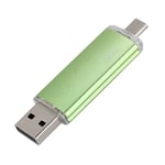 Clé USB à mémoire flash USB 2.0 haute vitesse verte à double usage pour OTG USB (64G)