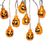 Halloween ljusslinga, 20 LED orange pumpa 3 cm akryl pumpa