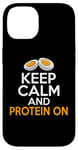 iPhone 14 Keep Calm and Protein On Weight Lifting Case