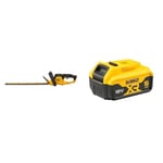 DEWALT DCM563PB-XJ 18 V 5 A XR Cordless Bare Unit Hedge Trimmer - Yellow + DEWALT Battery