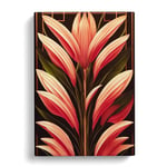 The Fearless Flowers Black, Red, Peach Canvas Print for Living Room Bedroom Home Office Décor, Wall Art Picture Ready to Hang, 30x20 Inch (76x50 cm)