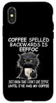 iPhone X/XS Coffee Spelled Backwards is Eeffoc Sign,Funny Cat Coffee Mug Case