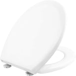 Cornat Abattant WC « Tarox Plus » - Look blanc Classique - Duroplast Facile d'Entretien - Fonction Quick Up & Clean - Système d'Abaissement Automatique - Montage Confortable par le Haut - KSTASC100