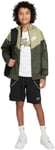 NIKE 850443-326 B NSW WR JKT HD Jacket Boy's CARGO KHAKI/NEUTRAL OLIVE/WHITE Size M