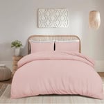 funky gadgets Double Duvet Set Blush Pink Soft Brushed Microfiber Plain Dyed Duvet Cover Sets with Pillow Cases- Plain Bedding Quilt Cover Set.