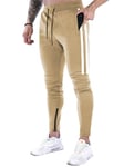 Suwangi Pantalon de Jogging Homme Course Training Pantalon de Survêtement Léger Casual avec Poches Zippées