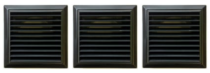 3 X External Ventilation Grille Cover Outlets For Extractor Fan 100 Mm Black