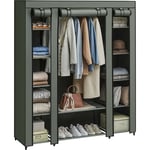 Songmics - Armoire de Rangement en Tissu, Penderie avec Housse, Placard, Garde-Robe, 45 x 150 x 175 cm, 12 Compartiments, Cadre en Métal, pour