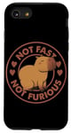 Coque pour iPhone SE (2020) / 7 / 8 Badge parodie du film Capybara avec inscription « Not Fast Not Furious »