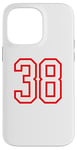 Coque pour iPhone 14 Pro Max Numéro #38 Blanc Rouge Sport Numéro 38