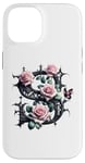 Coque pour iPhone 14 Letter S Initial Floral Monogram Rose Pink Flower Butterfly