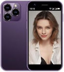 Mini Smartphone débloqué 4G téléphone Portable 3,0 Pouces,Double SIM,Batterie 2000 mAh,Double caméra,Android 10.0 Quad-Core,WiFi,Bluetooth,téléphone de Secours(Violet,3 Go+64 Go).[U219]