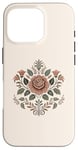 Coque pour iPhone 16 Pro Rose florale botanique, style bohème minimaliste, roses d'amour