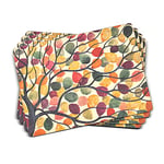 Pimpernel 10,5 x 10,5 cm Panneau MDF avec arrière en liège Dancing Branches Sets de Table, Lot de 4, Multicolore